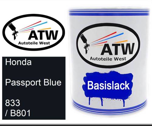 Honda, Passport Blue, 833 / B801: 1L Lackdose, von ATW Autoteile West.